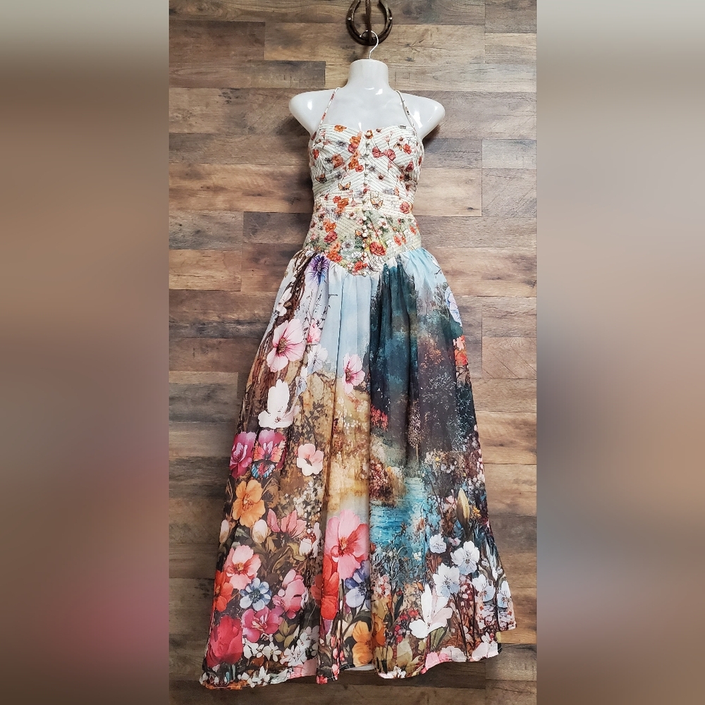 New with tags The Muse Basque-Waist Midi Dress AnthropologieSize : Small - Picture 5 of 9